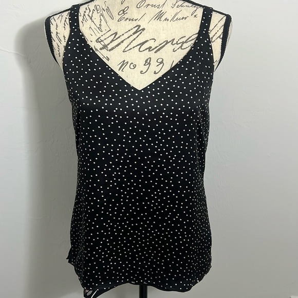 WHBM black/white/floral reversible top - Picture 1 of 7